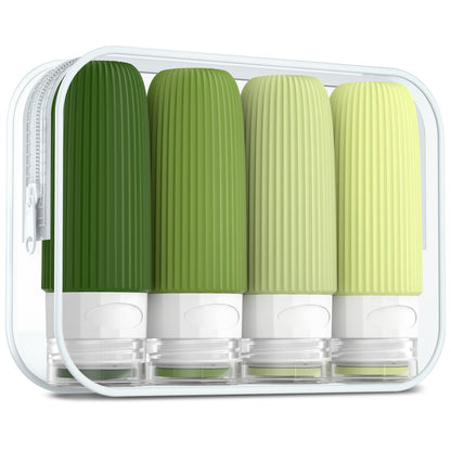 Mrsdry Travel Bottles for Toiletries, Tsa Approved 2oz Travel Bottles, BPA Free Leak Proof Travel Size Toiletry Containers, Refillable Travel Accessories with Toiletry Bag for Shampoo Liquid (4 Pack)