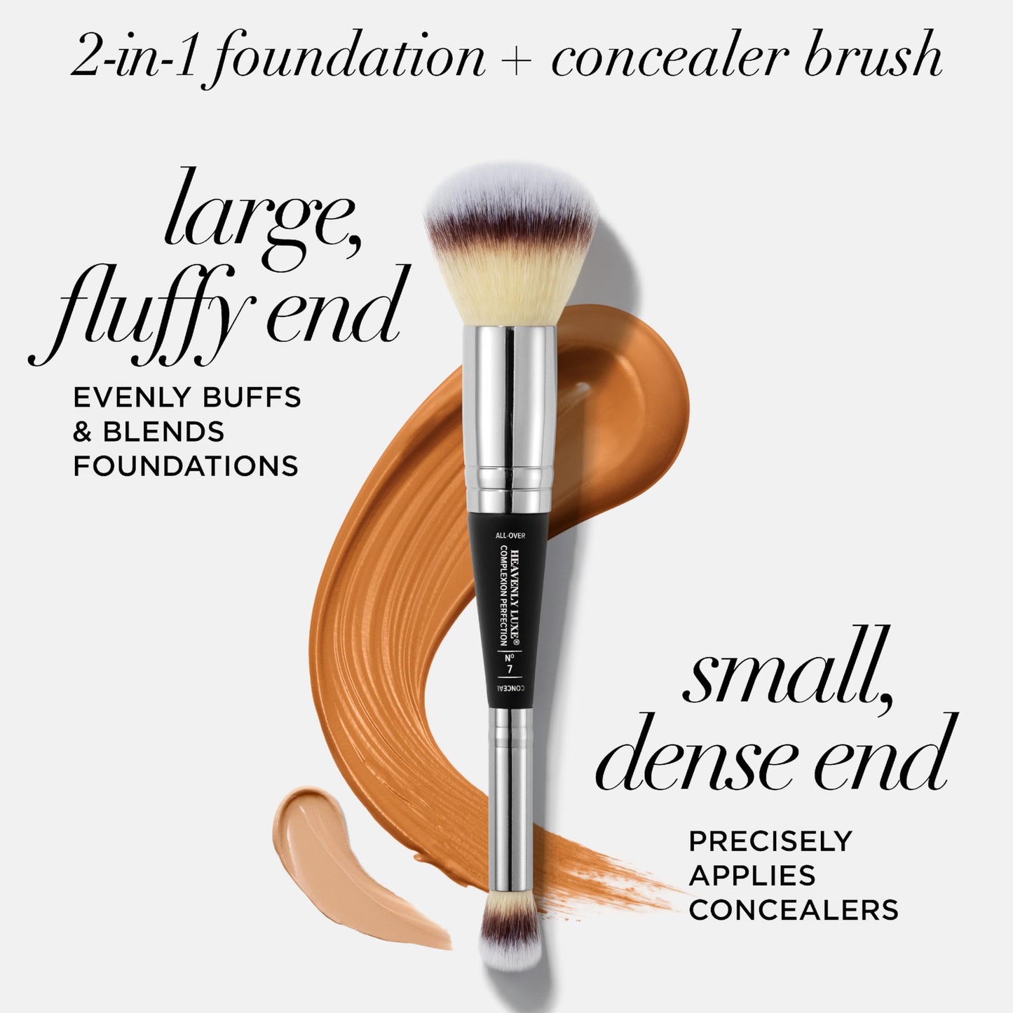 IT Cosmetics Heavenly Luxe Complexion Perfection Brush #7 - Foundation & Concealer Brush in One - Soft Bristles - Pro-Hygienic & Ideal for Sensitive Skin Multicolor