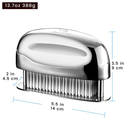 Meat Tenderizer Tool, Easy to Clean, One Piece Design - No Disassembly Needed, Ultra Sharp Needle Blades 100% Stainless Steel, Heavy-Duty Kitchen Gadgets, Meat Needle, Cooking Gadget for Tenderizing