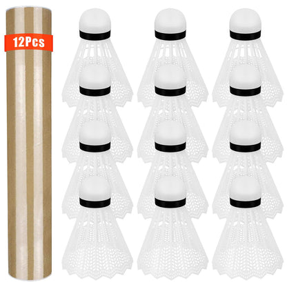 Hysagtek 12 Pcs Badminton Birdies Badminton Shuttlecocks, Shuttle Balls for Indoor Outdoor Sport Ball Training Exercise Gym Fitness Game (White)