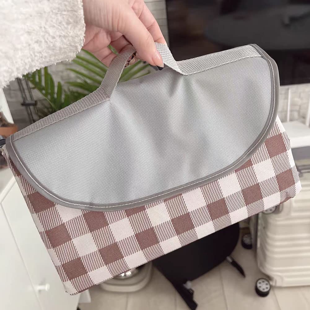 LRUUIDDE Extra Large 80"x 80" Beach Blanket, Outdoor Picnic Blankets, Waterproof Sandproof Portable Blankets, Foldable and Lightweight for Spring Summer Camping, Beach, Park (Brown, 80x80 in)