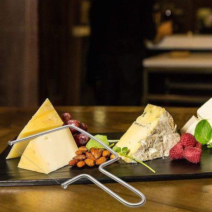 Aeon Design Cheese Slicer/Cutter With Extra 2 Wires-Easy And Fast Cutting Hard Or Semi Hard Block Cheeses-Stainless Steel Kitchen Tool-Long Lasting Wires