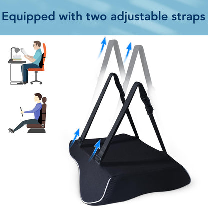 Lumbar Support Pillow for Office Chair & Car, Ergonomic Back Support Memory Foam Back Cushion with 3D Washable Cover, Relieves Back Pain for Driving, Gaming, Truck, Recliner