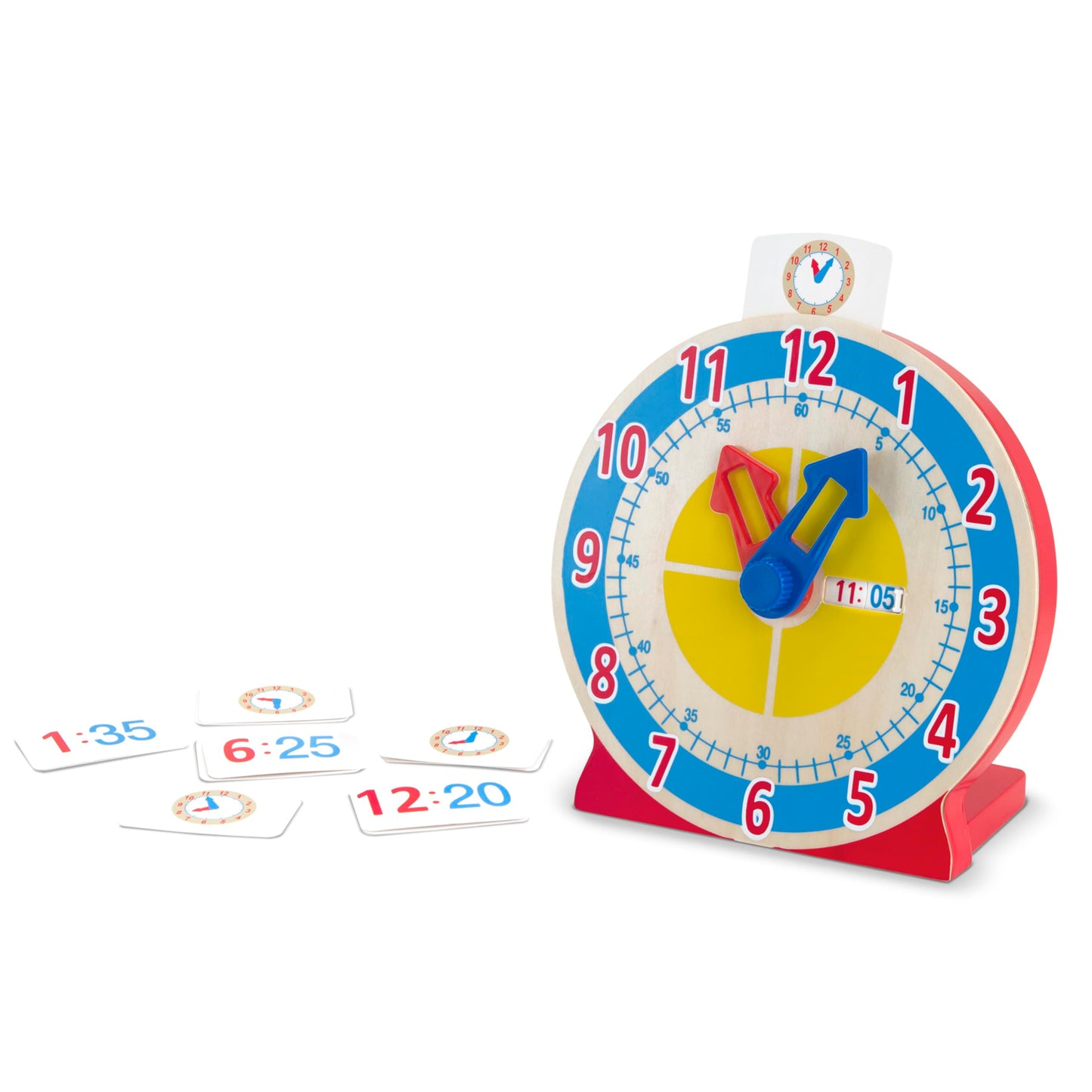 Melissa & Doug Turn & Tell Wooden Clock - Educational Toy with 12+ Reversible Time Cards