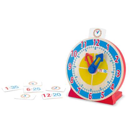 Melissa & Doug Turn & Tell Wooden Clock - Educational Toy with 12+ Reversible Time Cards
