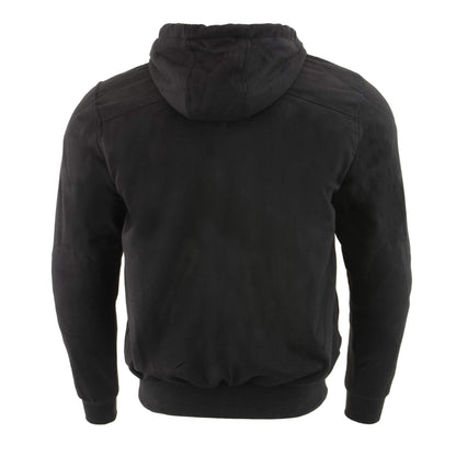 Milwaukee Leather MPM1788 Men's Black CE Approved Armored Riding Hoodie Sweater w/Aramid by DuPont Fibers - Medium