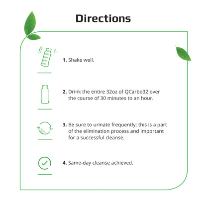 Herbal Clean QCarbo32 Same-Day Premium Detox Drink, Grape Flavor, 32 Fl Oz