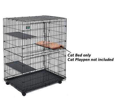 MidWest Homes for Pets Plush Cat Bed, Fits MidWest Cat Playpen Model 130, Machine Washable, Small, Camel