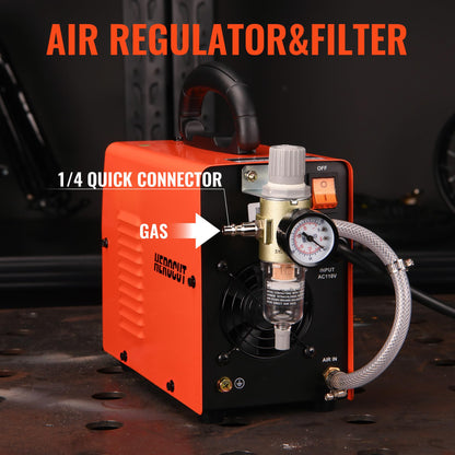 Plasma Cutter, 35Amps HEROCUT Plasma Cutter Machine CUT35i, Screen Display 110V High-Frequency IGBT Inverter Technology Post Flow and 2T/4T, Max Cutting Thickness 10mm for Beginners DIY