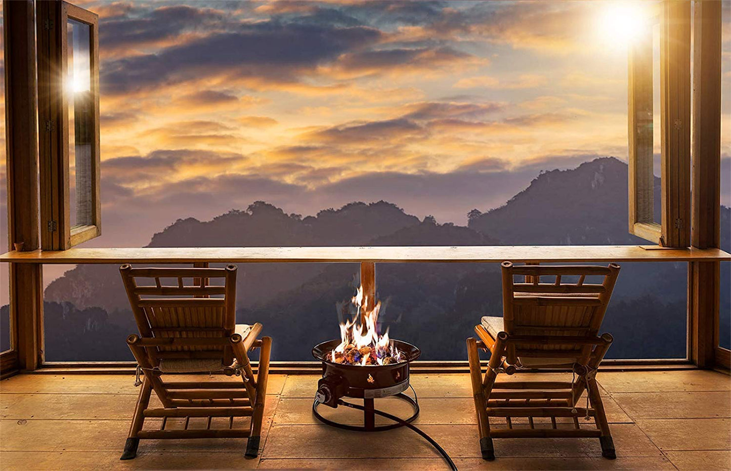 Outland Living Portable Propane Fire Pit, 19-inch, 58,000 BTU with Fire Pit Cover & Carry Kit, Smokeless Gas Firebowl | Perfect for Camping, Patio, Backyard, Tailgating, Deck, RV| Black 893 Deluxe