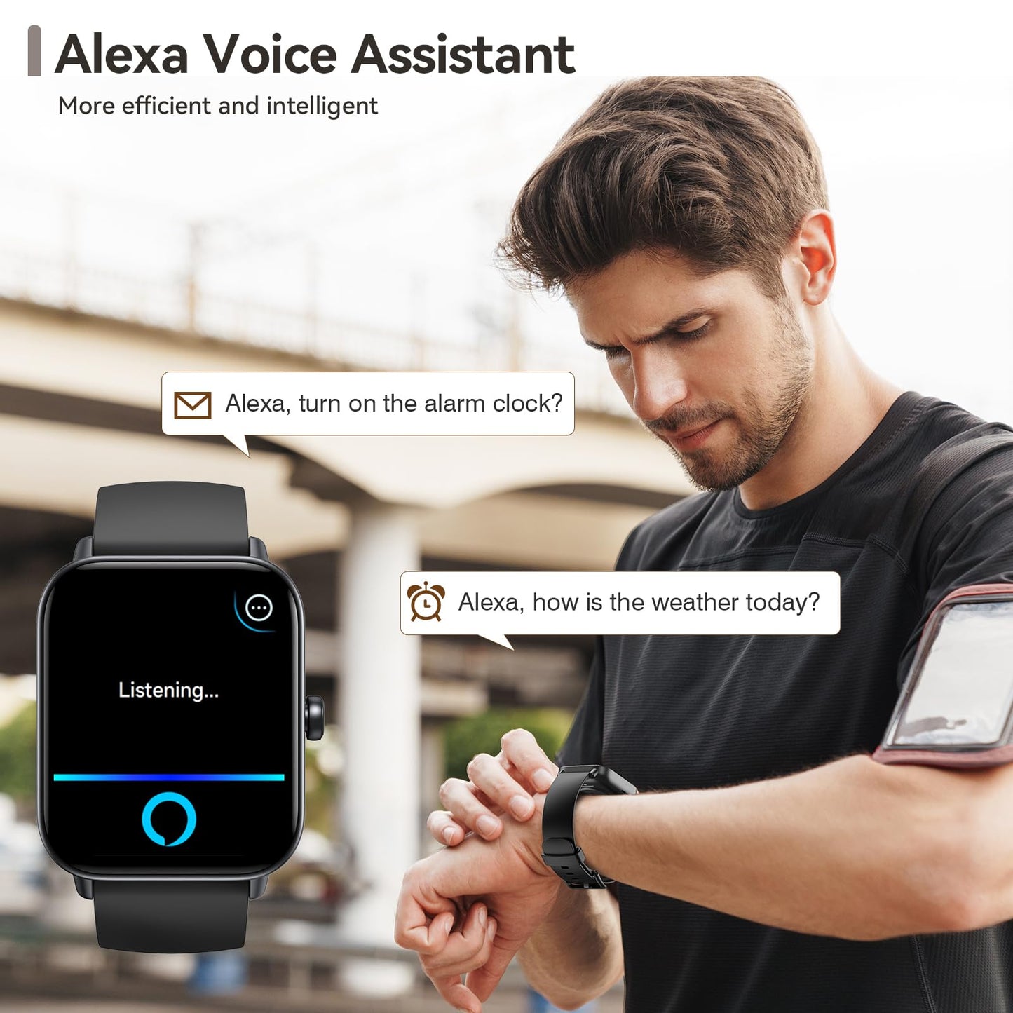 aeac Smart Watches for Men Women Answer/Make Call, Alexa Bulit-in, 1.8" HD Fitness Tracker for Android iOS, Smart Watch with IP68 Waterproof/110 Sport Modes/Heart Rate/Sleep Monitor/Calories/Pedometer