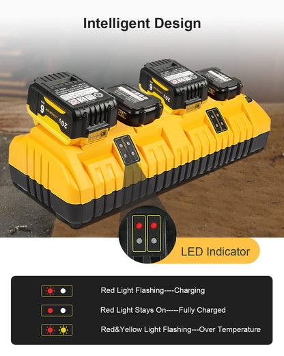 Lenoya DCB104 Replacement for Dewalt 12v 20v Max Multi Battery Charger Station DCB104