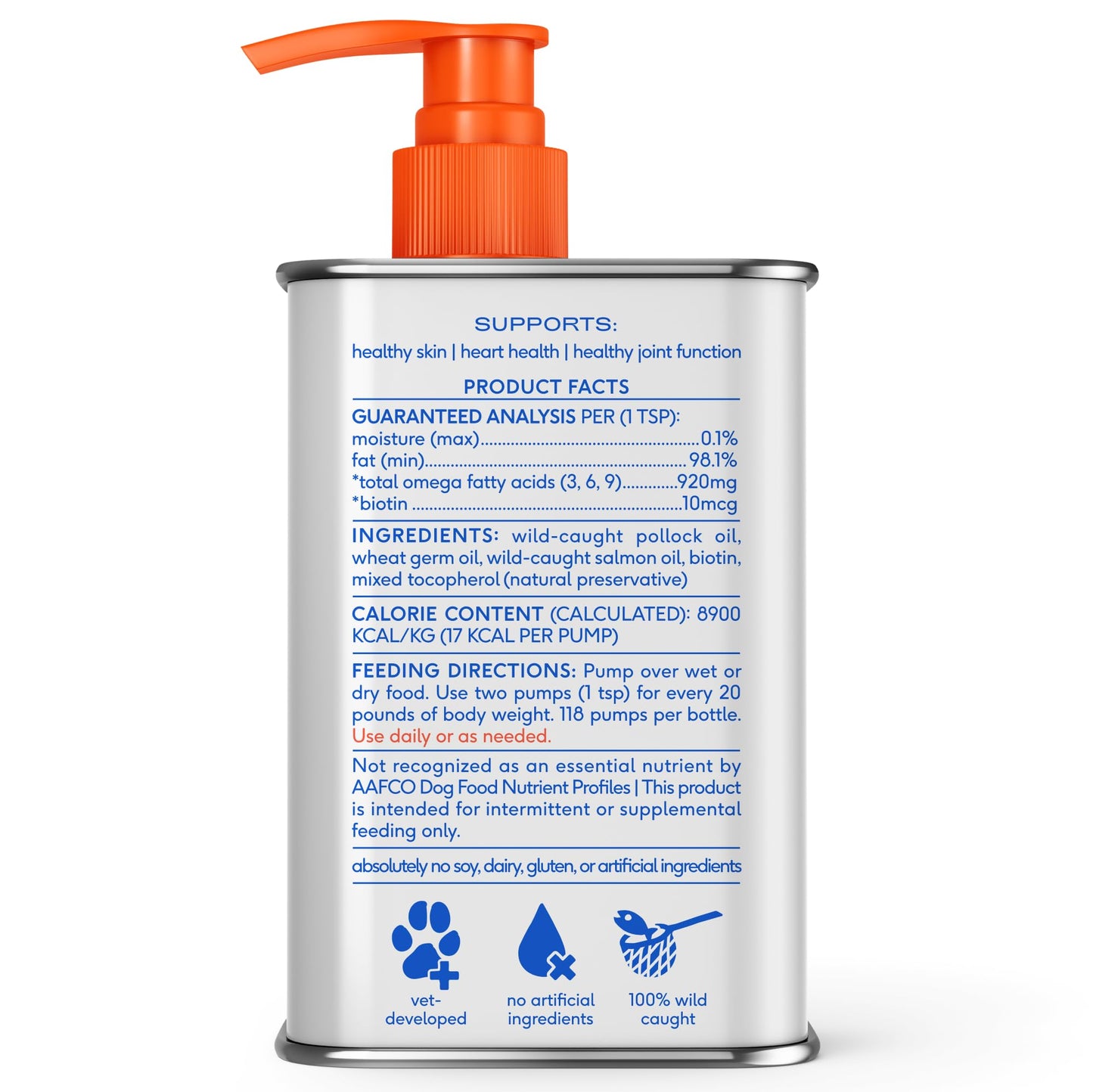 Native Pet Omega 3 Fish Oil for Dogs & Cats - Promotes Healthy Skin, Shiny Coat, & Strong Joints - Made with Wild Alaskan Salmon Oil for Dogs – Tasty, Fast-Absorbing Omega 3 6 9 Liquid Supplement- 8oz