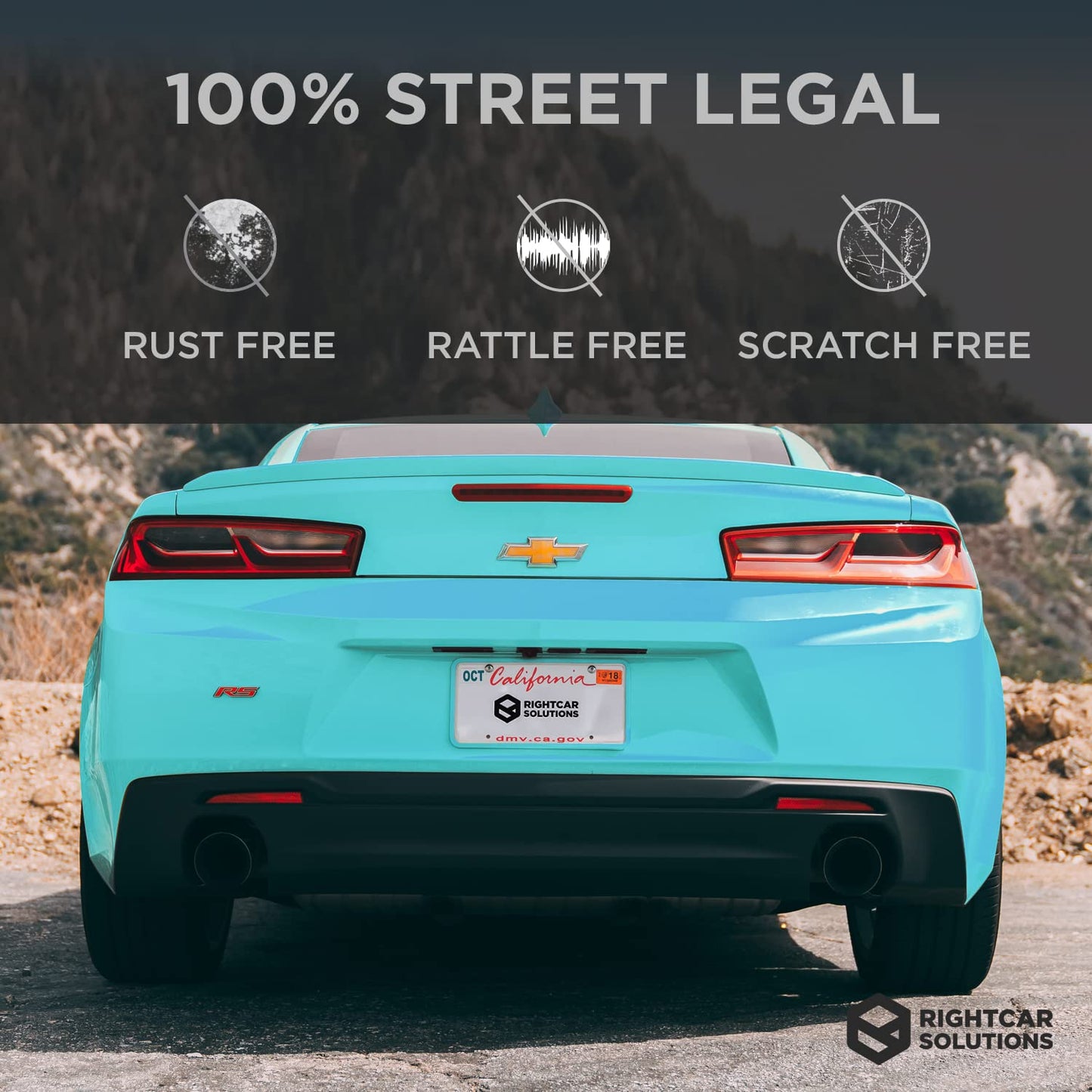 Rightcar Solutions Silicone License Plate Frame | The Original Premium Grade Silicone Car Plate Frame | Rust Proof, Rattle Proof, Weather Proof License Plate Holder (Aqua Blue)