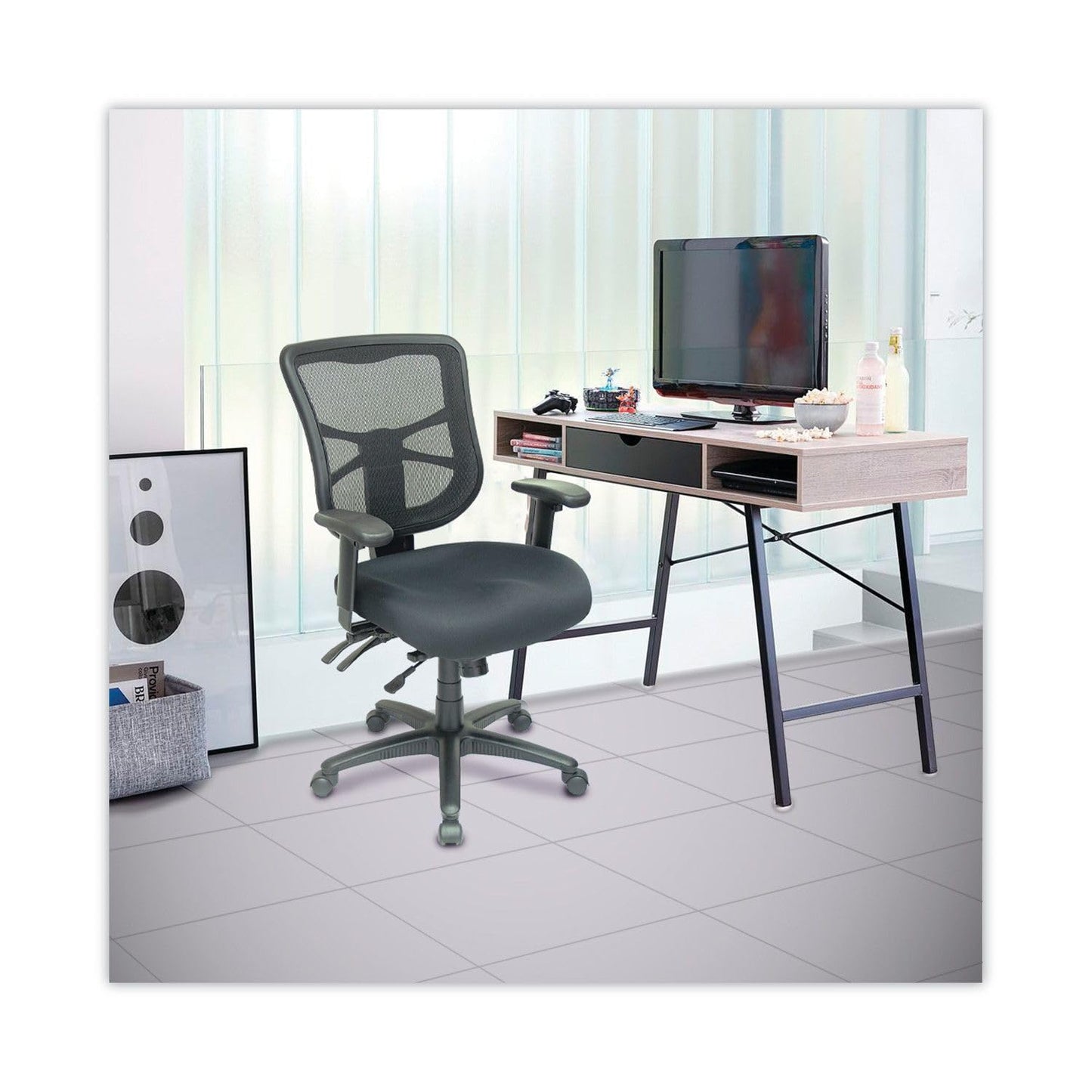 Alera Elusion Series Mesh Mid-Back Multifunction Chair, Black