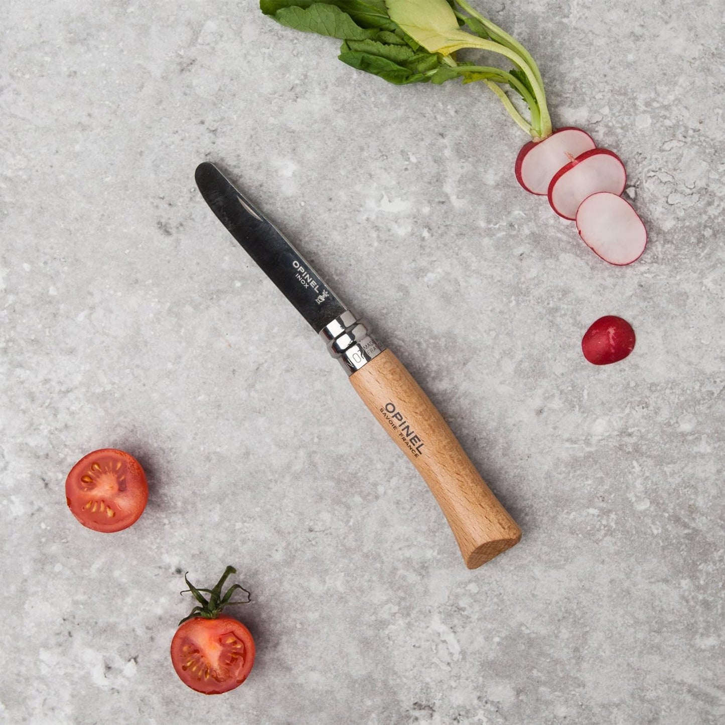 Opinel My First Opinel No.7, Stainless Steel Children’s Folding Knife with Safety Rounded Tip, Virobloc Locking Collar, Made in France (Natural)