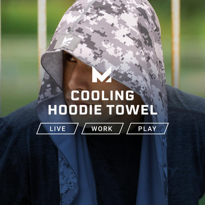 MISSION Cooling Hoodie Towel, Mission Blue - Soft, Durable Microfiber - Cools Up to 2 Hours - UPF 50 Sun Protection - Machine Washable