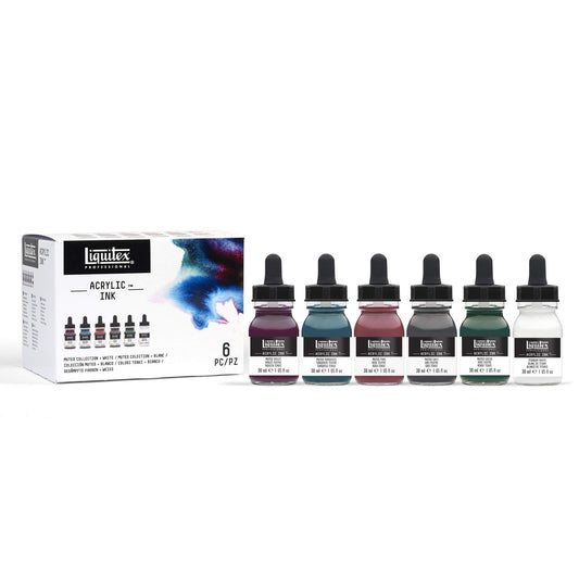 Liquitex Professional Acrylic Ink, 1-oz (30ml), Muted Collection, Set of 6