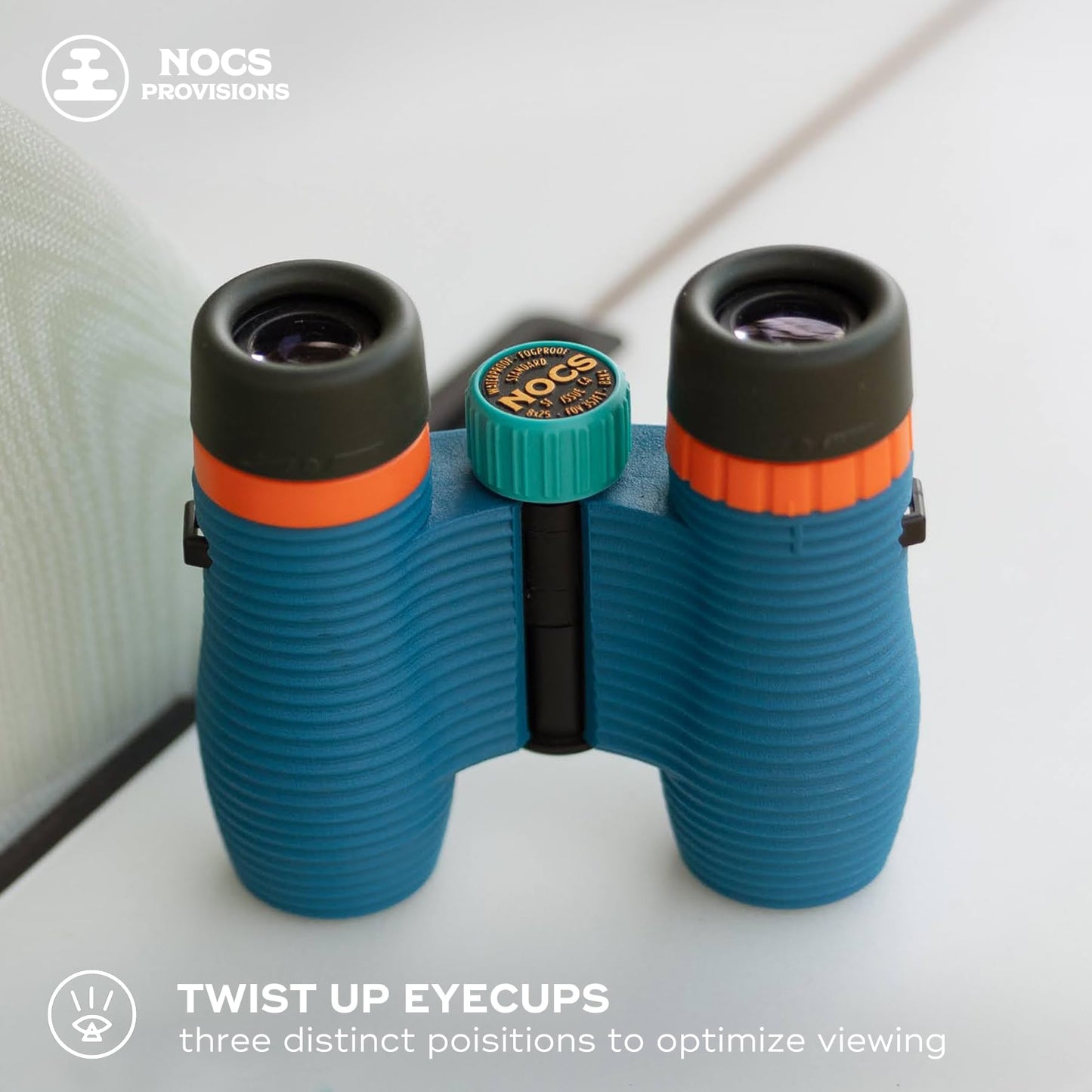 Nocs Provisions Standard Issue 8x25 Waterproof Binoculars, 8X Magnification, Bak4 Prism, Wide View Multi-Coated Lenses for Bird Watching, Hiking & Backpacking - Cobalt Blue II