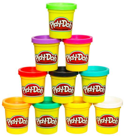 Play Doh Modeling Compound 10-Pack Case of Assorted Colors, Non-Toxic 2 oz. Cans, Back to School Gifts, Prizes, & Party Favors, Preschool Toys for Kids, Ages 2+ (Amazon Exclusive)