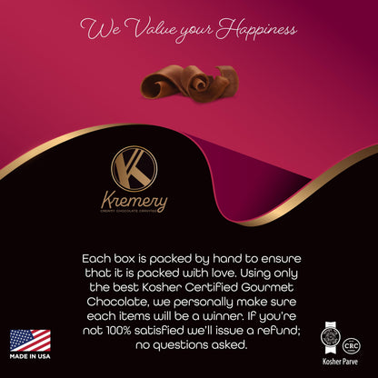 KREMERY Creamy Chocolate Cravings - Chocolate Covered Sandwich Cookies & Cream Gift Basket, in Elegant Gift Box (12 Cookies, Assorted Sweet Toppings) Food Assortments USA Made