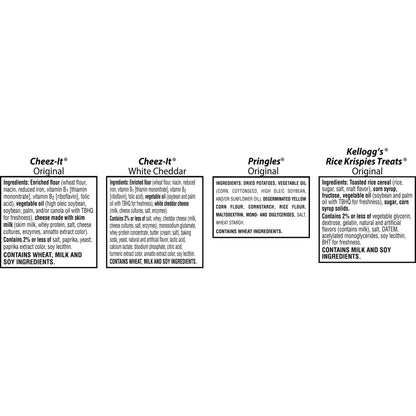 Kellogg's Cheez-It, Pringles & Rice Krispies Treats Snacks Mega Variety Pack, 30.1oz Box (30 Count)