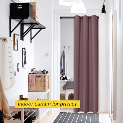 NICETOWN Heat Blocking Blackout Thermal Insulated Door Curtain, Privacy Room Separators Divider Wall, 60-70% Soundproof Noise Reducing Doorway Curtains, 42" W x 80" W, 1 Panel, Dry Rose