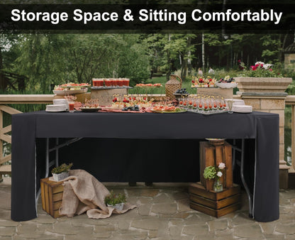 ABCCANOPY 6 FT Rectangle Tablecloth Table Cover for Rectangular Table in Washable Polyester Great for Dinner Buffet Parties Birthday Wedding Housewares Black