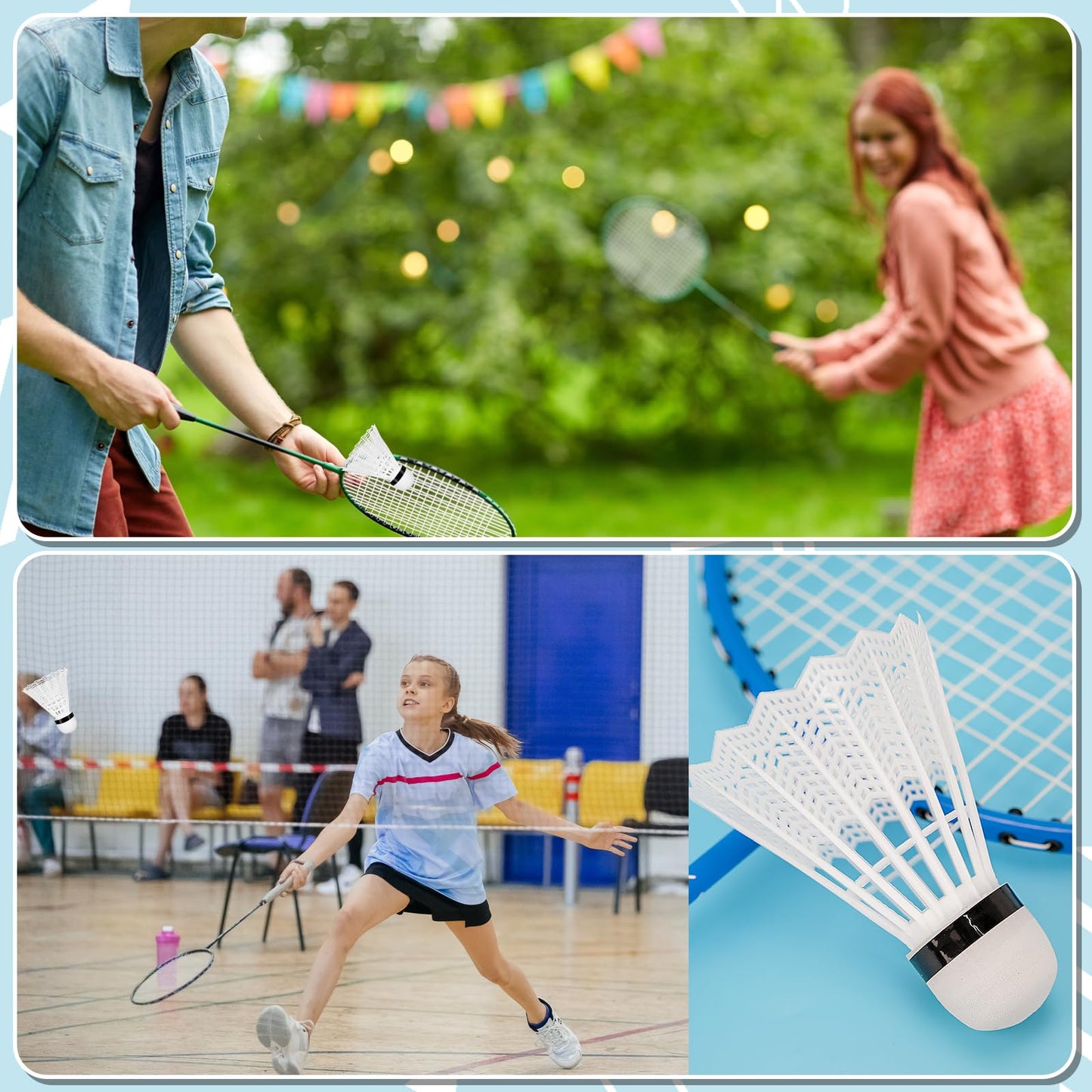 Hysagtek 12 Pcs Badminton Birdies Badminton Shuttlecocks, Shuttle Balls for Indoor Outdoor Sport Ball Training Exercise Gym Fitness Game (White)