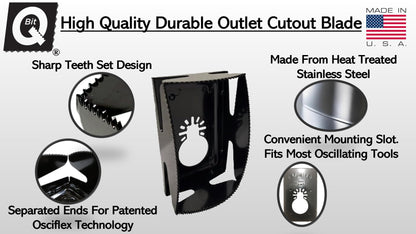 Qbit SQ1000-S Stainless Steel Cut Outs, Magnepull QBit Outlet Square Slot Cutter Box for Oscillating Power Multi-Tools to Cut-in Single Gang Wall Boxes Drywall Tools for Home Improvement