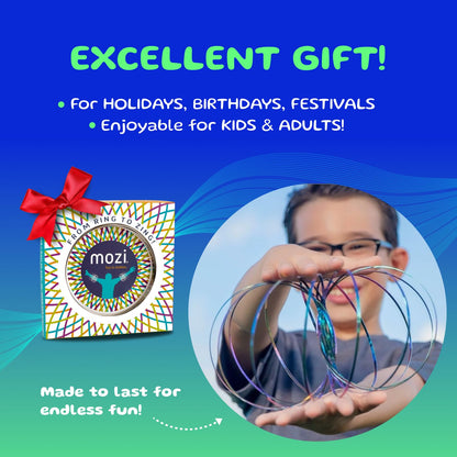 Mozi Geometric Magic Flow Bracelet - Easy to Use - 3D Bracelet Spiral Toy, Spinning Bracelet Spiral for Children and Adults (Iridescent)