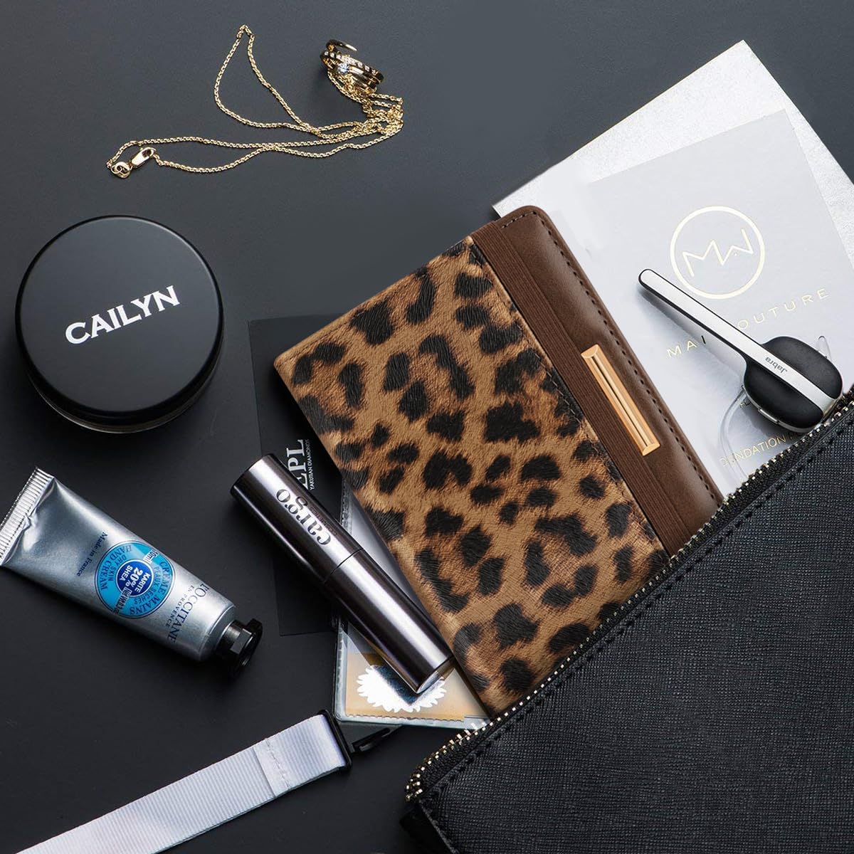 Passport Holder Cover,Traveling Passport Case Cute Passport Wallet for Women,Leopard