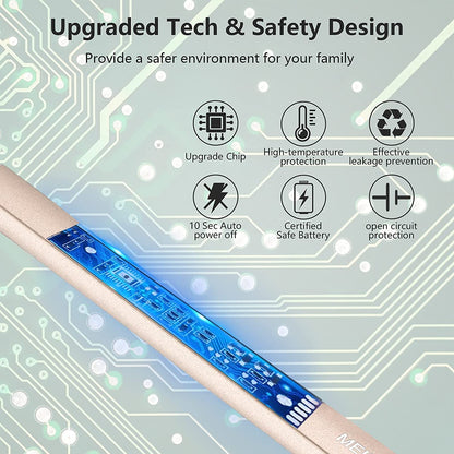 MEIRUBY Lighter Electric Candle Lighter Long Electronic Rechargeable USB Arc Windproof Flameless Lighters for Candle Camping BBQ Birthday Women's Day Gifts for Women Mom Wife Men, Gold