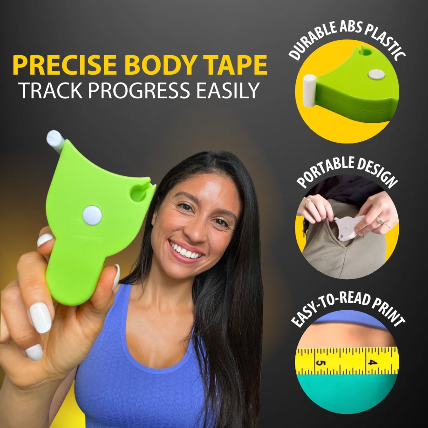 Perfect Body Tape Measure - 80 Inch Automatic Telescopic Tape Measure - Retractable Measuring Tape for Body: Waist, Hip, Bust, Arms, and More (Green - 80 inch)