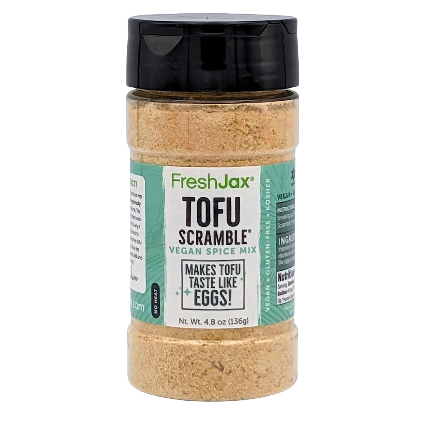 FreshJax Premium Gourmet Spices and Seasonings, Tofu Scramble Spice Mix (4.8oz Large Bottle) Vegan Plant-Based Tofu Seasoning, Organic Ingredients Gluten-Free Certified Kosher