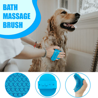MASTER QUEEN Dog Brush Grooming Kit 5PCS - Dog Brushes for Grooming, Dog Brush for Shedding,Puppy Brush and Flea Comb for Dogs, Slicker Brush Comb and Dog Hair Brush Set Blue