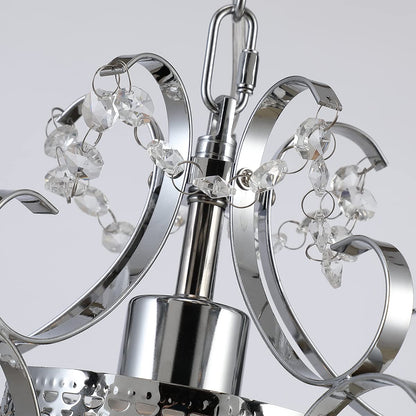 riomasee Plug in Chandelier Hanging Light Fixture with 14.27 Ft Hanging Cord and On/Off Switch,Mini Chrome Crystal Chandelier Light Fixture for Bedroom,Girls Room,Bathroom