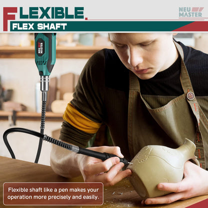 NEU MASTER 180W Rotary Tool Kit, Corded Power Rotary Tools with 160 Accessories and 6 Variable Speed, 10000-35000RPM Electric Drill Set for Handmade Crafting Projects and DIY Creations