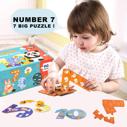 NAODONGLI Wooden Floor Puzzles for Kids Ages 3-5,Montessori Preschool Educational Learning Alphabet Puzzle & Animal Puzzle for Preschool Toddler Boys Girls Ages 3+