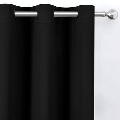 LEMOMO Blackout Curtains 52 x 84 inch Black Curtains Set of 2 Panels Thermal Insulated Room Darkening Bedroom Curtains