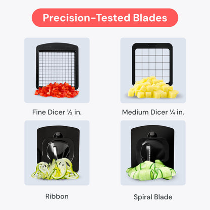 Fullstar The Original Pro Chopper - Vegetable Chopper and Spiralizer, Food Chopper with Container, Fruit Slicer, Kitchen Gadgets & Accessories, Home Essentials (4 in 1, White)