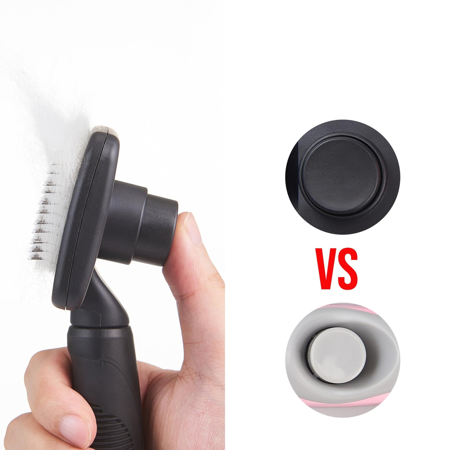 OEFEO Self Cleaning Slicker Brush for Dogs& Cats, Skin Friendly Grooming Brush for Shedding Long&Short Haired Dogs& Cats, Deshedding Pet Supplies Accessories,Black