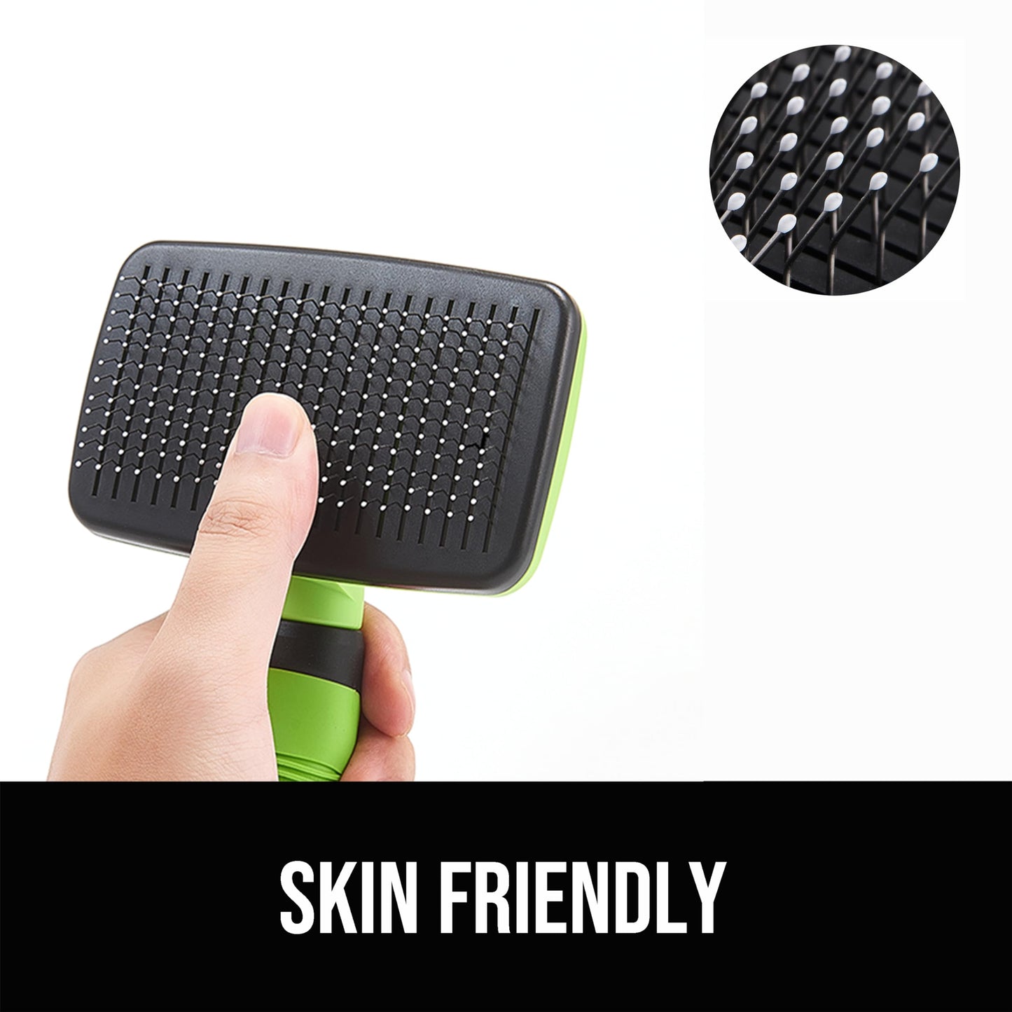 OEFEO Self Cleaning Slicker Brush for Dogs& Cats, Skin Friendly Grooming Brush for Shedding Long&Short Haired Dogs& Cats, Deshedding Pet Supplies Accessories, Green