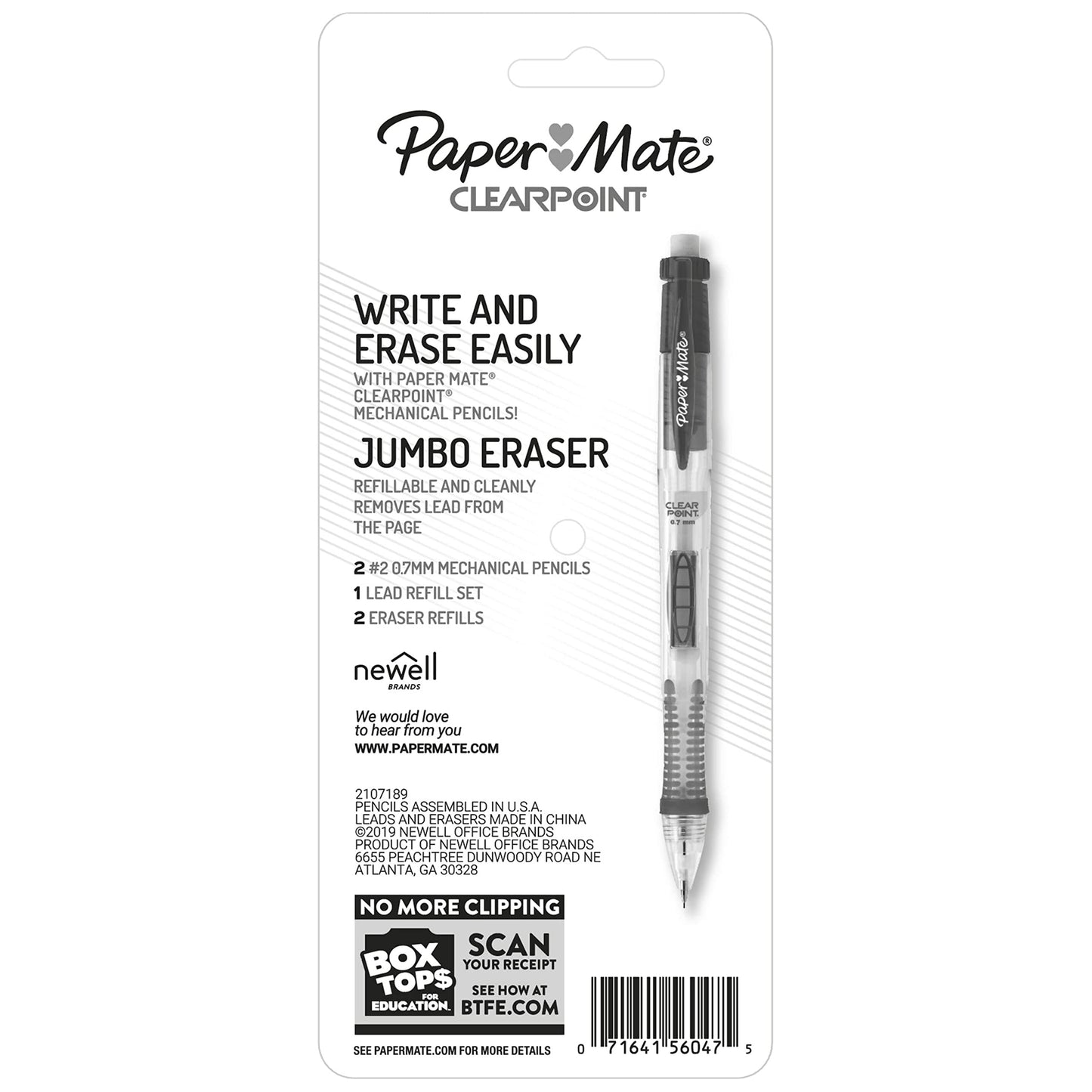 Paper Mate Clearpoint Mechanical Pencils 0.7mm HB #2 Pencil Lead 2 Pencils School Supplies Teacher Supplies Drawing Sketching 1 Lead Refill Set 2 Erasers