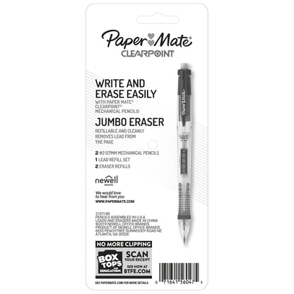 Paper Mate Clearpoint Mechanical Pencils 0.7mm HB #2 Pencil Lead 2 Pencils School Supplies Teacher Supplies Drawing Sketching 1 Lead Refill Set 2 Erasers