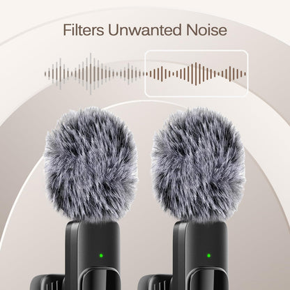 Professional Wireless Lavalier Lapel Microphone for iPhone, iPad, mini Video Recording Mic forInterview Video Podcast Vlog YouTube&Livestream, Noise Reduction, Plug &Play
