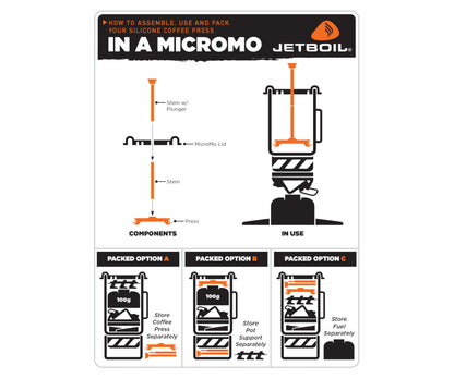 Jetboil Silicone French Press Coffee Maker Camping Stoves, Regular