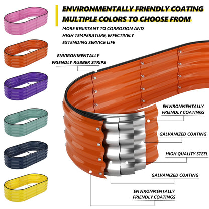 Galvanized Metal Planter Round Raised Garden Bed Kit for Gardening Outdoor，2x2x1ft Grow Garden Box Raised Flower Bed，Round Galvanized Planter Outdoor Metal Fire Pit Ring