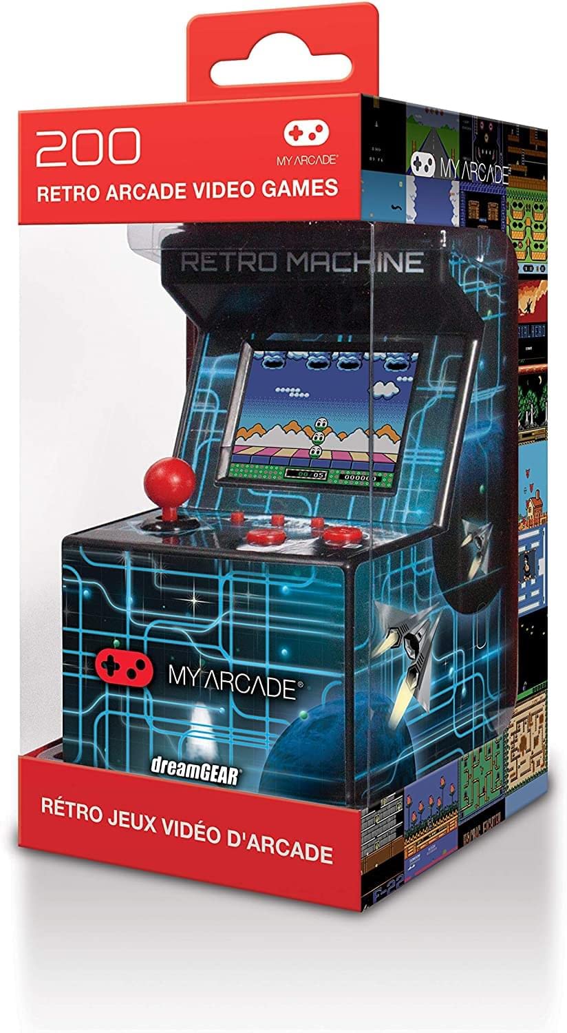 My Arcade Retro Machine Playable Mini Arcade: 200 Retro Style Games Built In, 5.75 Inch Tall, Powered by AA Batteries, 2.5 Inch Color Display, Speaker, Volume Control