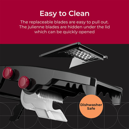 Mueller Austria Mandoline Slicer for Kitchen, Adjustable Vegetable Chopper, Fruit, Cheese Grater, Potato Chips Slicer - Black